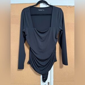 Abercrombie & Fitch Square Neck Rouched Bodysuit